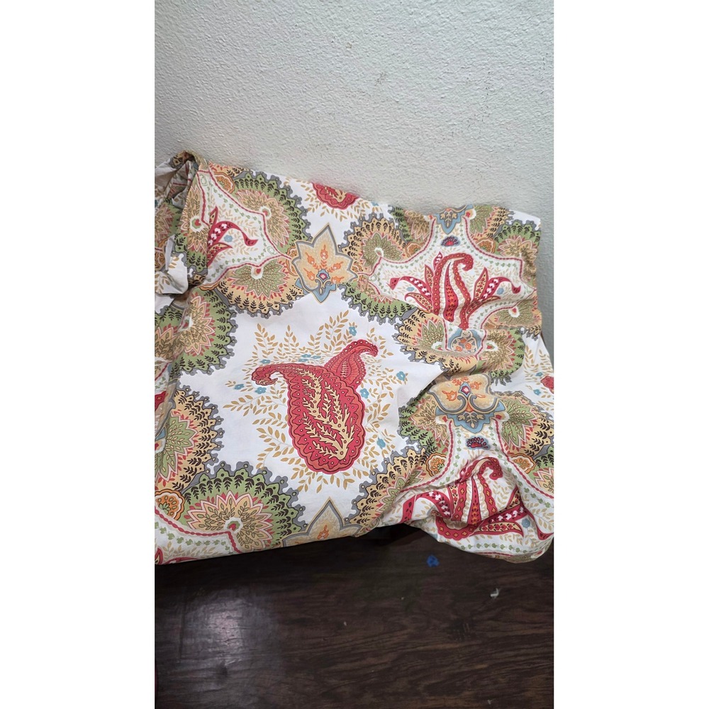 Pottery Barn Duvet Cover Full Queen Multicolor Paisley Cotton Bedding Boho